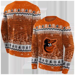 baltimore orioles christmas trees orange hoodie premium grade